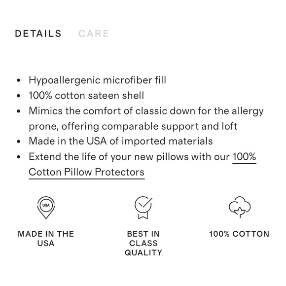 NWOT QUINCE Premium Down Alternative Pillow Medium Firm Standard 5226 - Picture 2 of 10